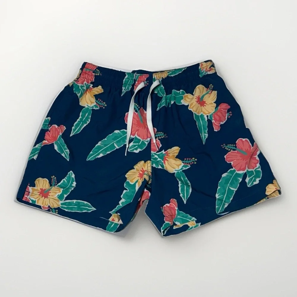 Chubbies The Floral Reefs Navy Floral Swim Trunks Shorts Men's Small 5.5